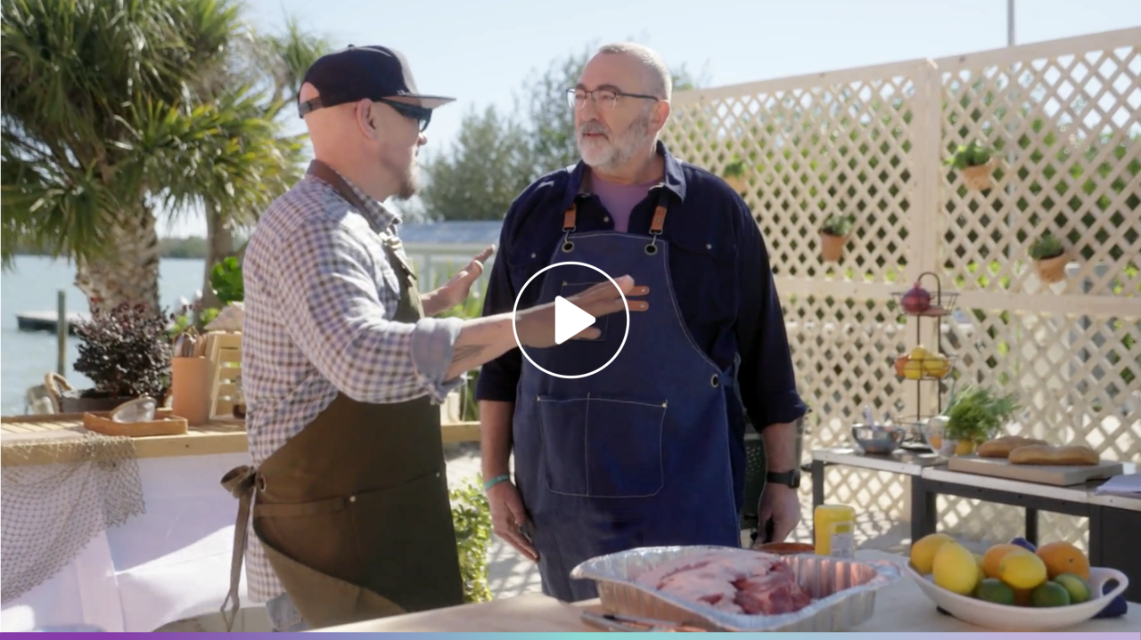 Steve/Michael video thumbnail with play button