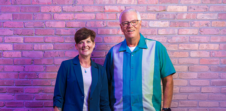 Lynn and Patrick posing and smiling together